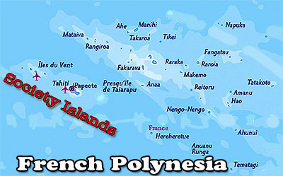 Map of French Polynesian Islands
