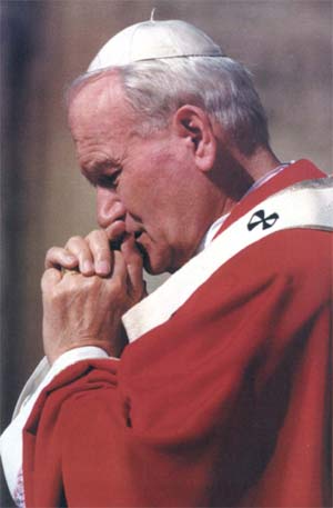 Pope John Paul II in prayer
